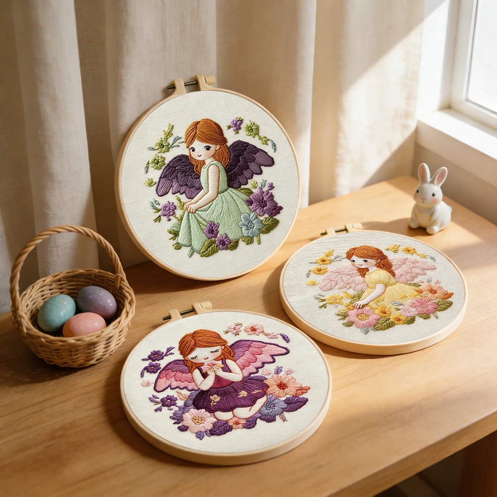 3Pcs Embroidery Girl Wing Cross Stitch Kit Cartoon Portrait DIY Crafting Material Pack Complete Handmade Craft Set Home Decor
3Pcs Embroidery Girl Wing Cross Stitch Kit Cartoon Portrait DIY Crafting Material Pack Complete Handmade Craft Set Home Decor