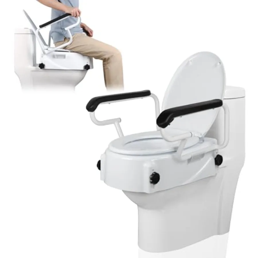 Raised Toilet Seat for Seniors with Flip-up Handles 5.9" Adjustable Toilet Seat Riser Elevated Medical Supplies and Equipment f
Raised Toilet Seat for Seniors with Flip-up Handles 5.9" Adjustable Toilet Seat Riser Elevated Medical Supplies and Equipment f