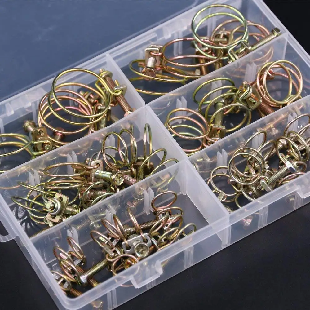 42-Pcs 6-Size Adjustable Steel Wire Tube Hose Clamps Assortment Kit - Size included 1/2'', 5/8'', 3/4'', 7/8'', 1-1/8'', 1-1/4''
42-Pcs 6-Size Adjustable Steel Wire Tube Hose Clamps Assortment Kit - Size included 1/2'', 5/8'', 3/4'', 7/8'', 1-1/8'', 1-1/4''