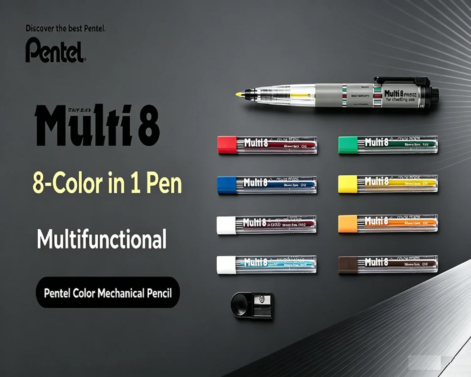 New Pentel Multi 8 Color Multi functional Mechanical Pencil Student Painting Writing Excellent Design Award Japanese Stationery
New Pentel Multi 8 Color Multi functional Mechanical Pencil Student Painting Writing Excellent Design Award Japanese Stationery