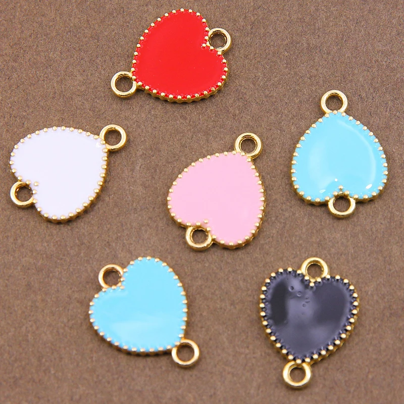 10pcs Color Enamel Love Heart Pendant Charms Connector DIY Bracelet Necklace Earrings For Women Jewelry Making Finding
10pcs Color Enamel Love Heart Pendant Charms Connector DIY Bracelet Necklace Earrings For Women Jewelry Making Finding