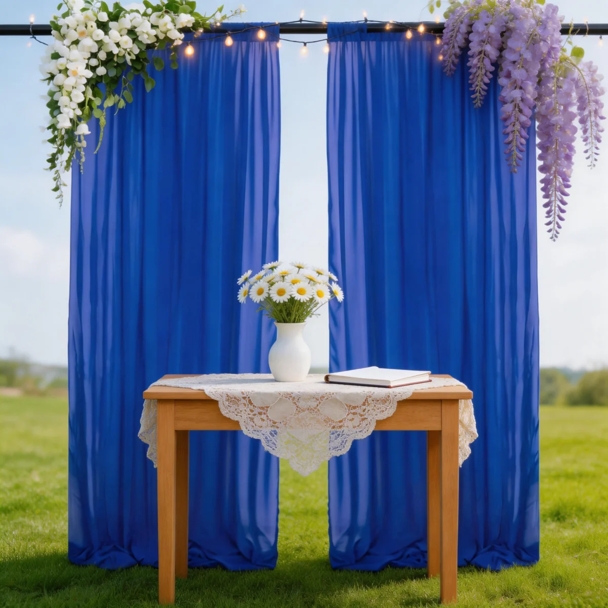 30ft x 10ft Royal Blue Chiffon Backdrop Curtain for Parties,6 Panels-5ft×10ft Sheer Tulle Curtain Wedding Photo Backdrop for Bab
30ft x 10ft Royal Blue Chiffon Backdrop Curtain for Parties,6 Panels-5ft×10ft Sheer Tulle Curtain Wedding Photo Backdrop for Bab