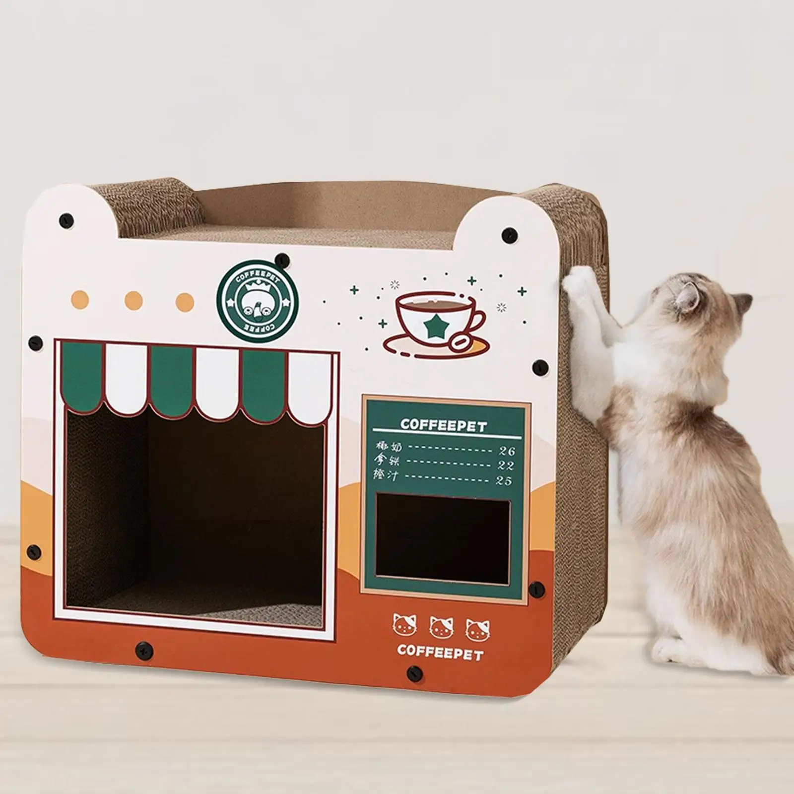 Cat Cardboard House Pet Toy Supplies Portable Cartoon Large Cat Bed Hideout Cat Play House Coffee Cat House Grinding Claw
Cat Cardboard House Pet Toy Supplies Portable Cartoon Large Cat Bed Hideout Cat Play House Coffee Cat House Grinding Claw