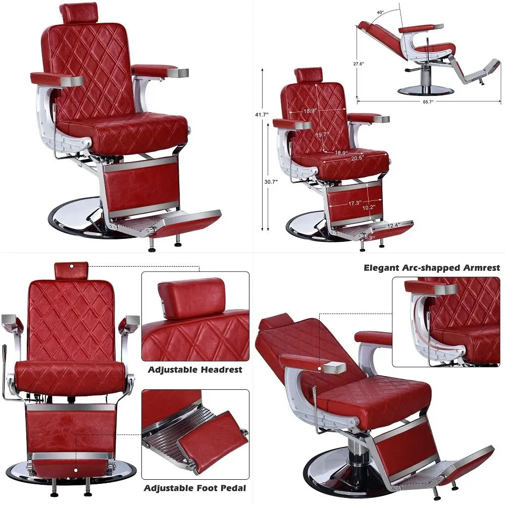 Heavy Duty Metal Vintage Barber Chair All Purpose Hydraulic Recline Salon Beauty Spa Shampoo Equipment 3825 Red with Red Stitch
Heavy Duty Metal Vintage Barber Chair All Purpose Hydraulic Recline Salon Beauty Spa Shampoo Equipment 3825 Red with Red Stitch