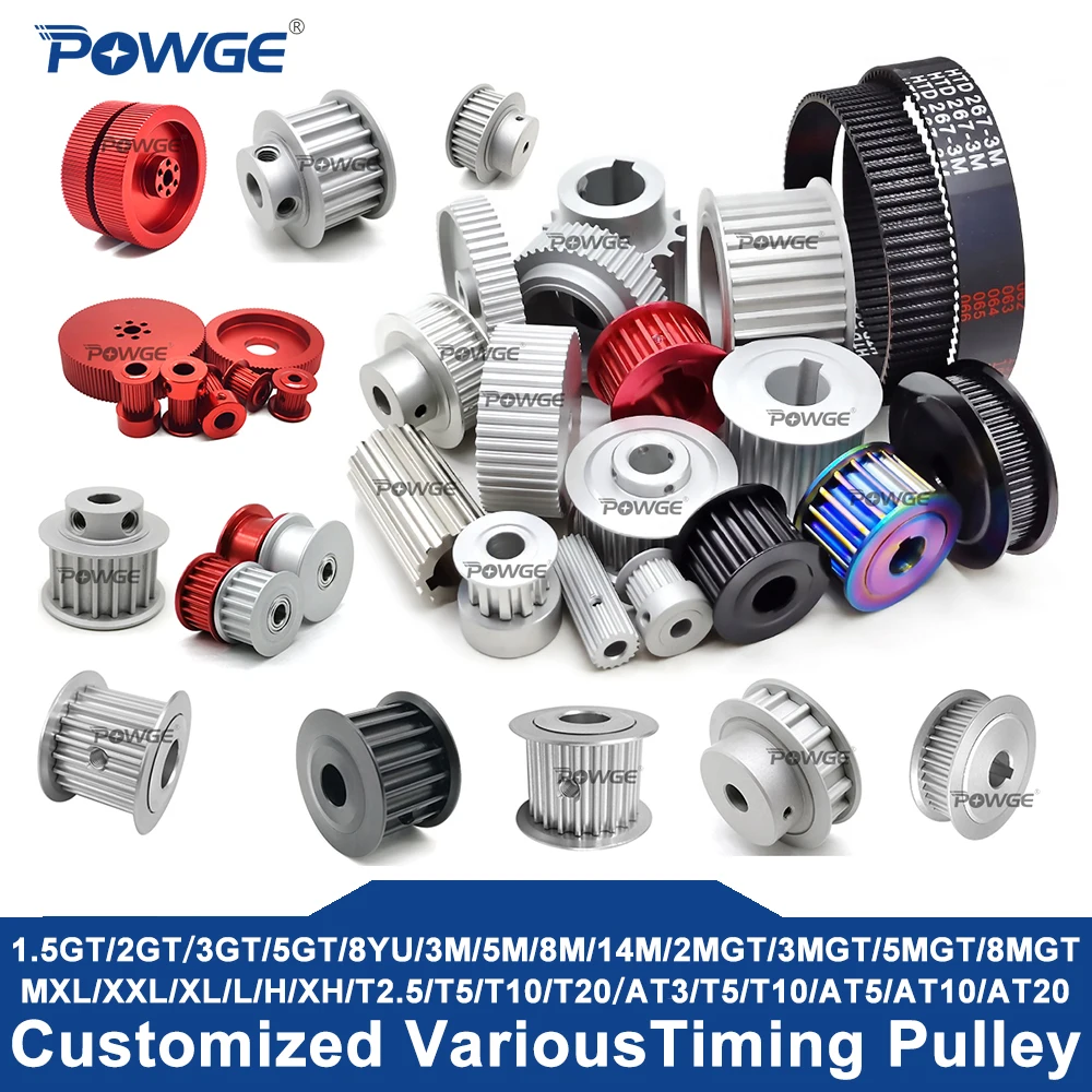 POWGE Customized Timing Pulley Synchronous Belt MXL XL L H 3M 5M 8M 14M T2.5 T5 T10 1.5GT 2GT 3GT 5GT 8YU 2MGT 3MGT 5MGT 8MGT
POWGE Customized Timing Pulley Synchronous Belt MXL XL L H 3M 5M 8M 14M T2.5 T5 T10 1.5GT 2GT 3GT 5GT 8YU 2MGT 3MGT 5MGT 8MGT