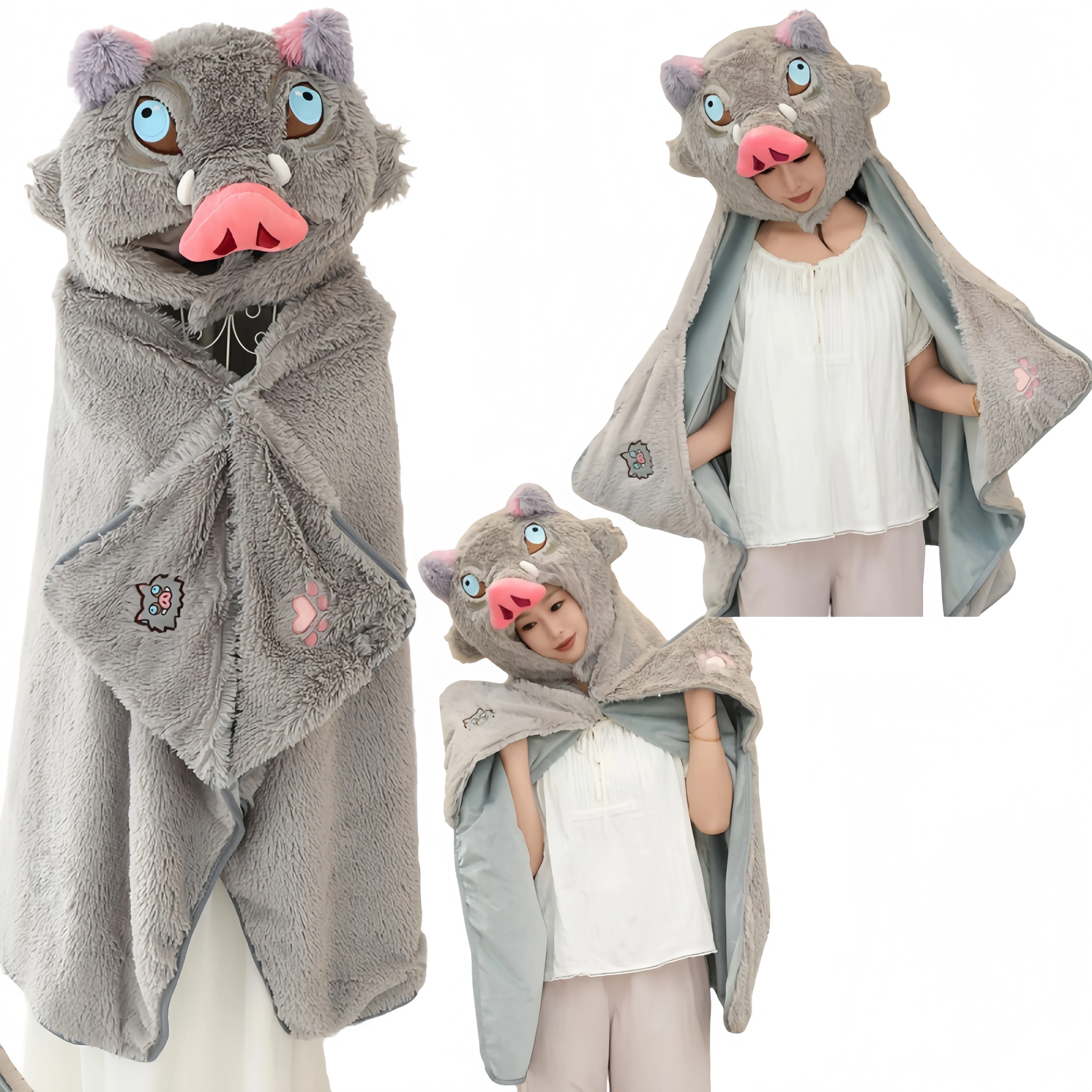 Demon Slayer Hashibira Inosuke Cosplay Cloak Wearable Throw Blanket Wild Boar Hooded Blanket Autumn and Winter Cloak Xmas Gift
Demon Slayer Hashibira Inosuke Cosplay Cloak Wearable Throw Blanket Wild Boar Hooded Blanket Autumn and Winter Cloak Xmas Gift