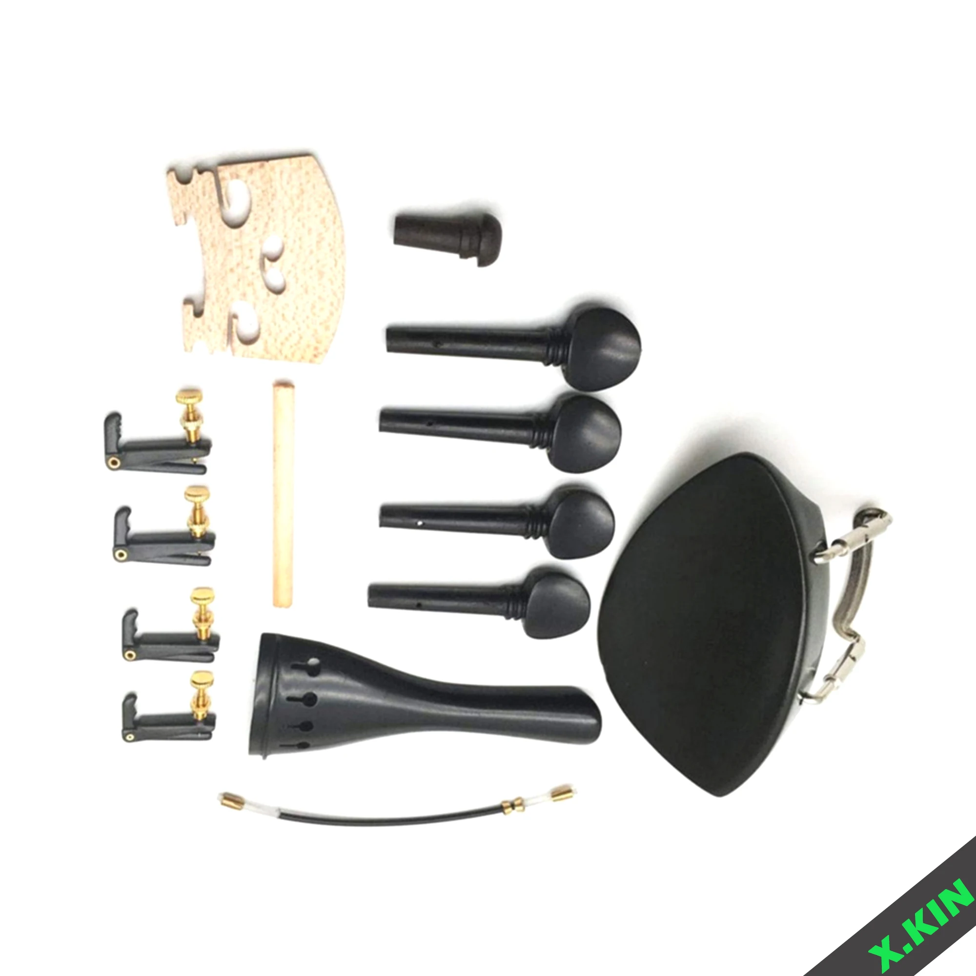 Ebony 4/4 Violin Accessories: Pegs, Tailpiece, Chinrest, 4 Iron Fine-Tuning Posts, Violin Parts
Ebony 4/4 Violin Accessories: Pegs, Tailpiece, Chinrest, 4 Iron Fine-Tuning Posts, Violin Parts