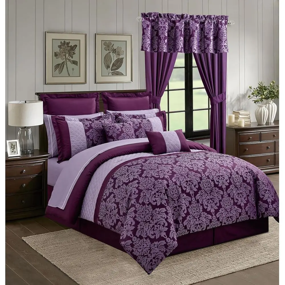 12-Piece Bedding Set with Microfiber Comforter, Shams, Pillows, and Bedskirt, Hermia, King
12-Piece Bedding Set with Microfiber Comforter, Shams, Pillows, and Bedskirt, Hermia, King