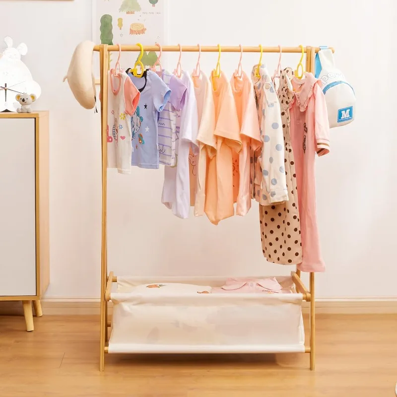 Kids Clothing Rack with Storage Box, Dress up Holder, Child Garment Stand with Hanging Rods, Small and Foldable
Kids Clothing Rack with Storage Box, Dress up Holder, Child Garment Stand with Hanging Rods, Small and Foldable