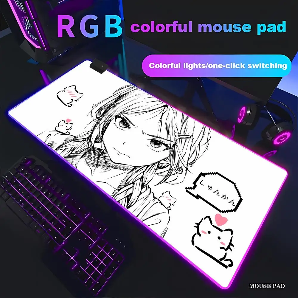 Cat Xiaonai Animation Beautiful RGB Gaming Mouse Pad HD Gamer Large LED Light XXL MousePads PC Computer pad Non-slip Decor
Cat Xiaonai Animation Beautiful RGB Gaming Mouse Pad HD Gamer Large LED Light XXL MousePads PC Computer pad Non-slip Decor