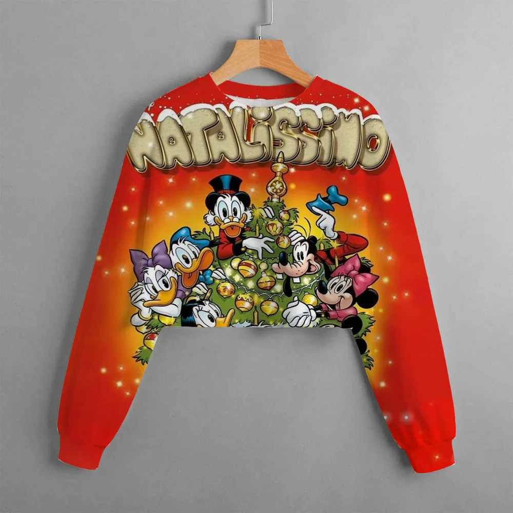 Girls' Short Round Neck Long Sleeve Top Cartoon Mickey Mouse christmas Print Girls' Clothing Autumn Pullover Casual Children
Girls' Short Round Neck Long Sleeve Top Cartoon Mickey Mouse christmas Print Girls' Clothing Autumn Pullover Casual Children