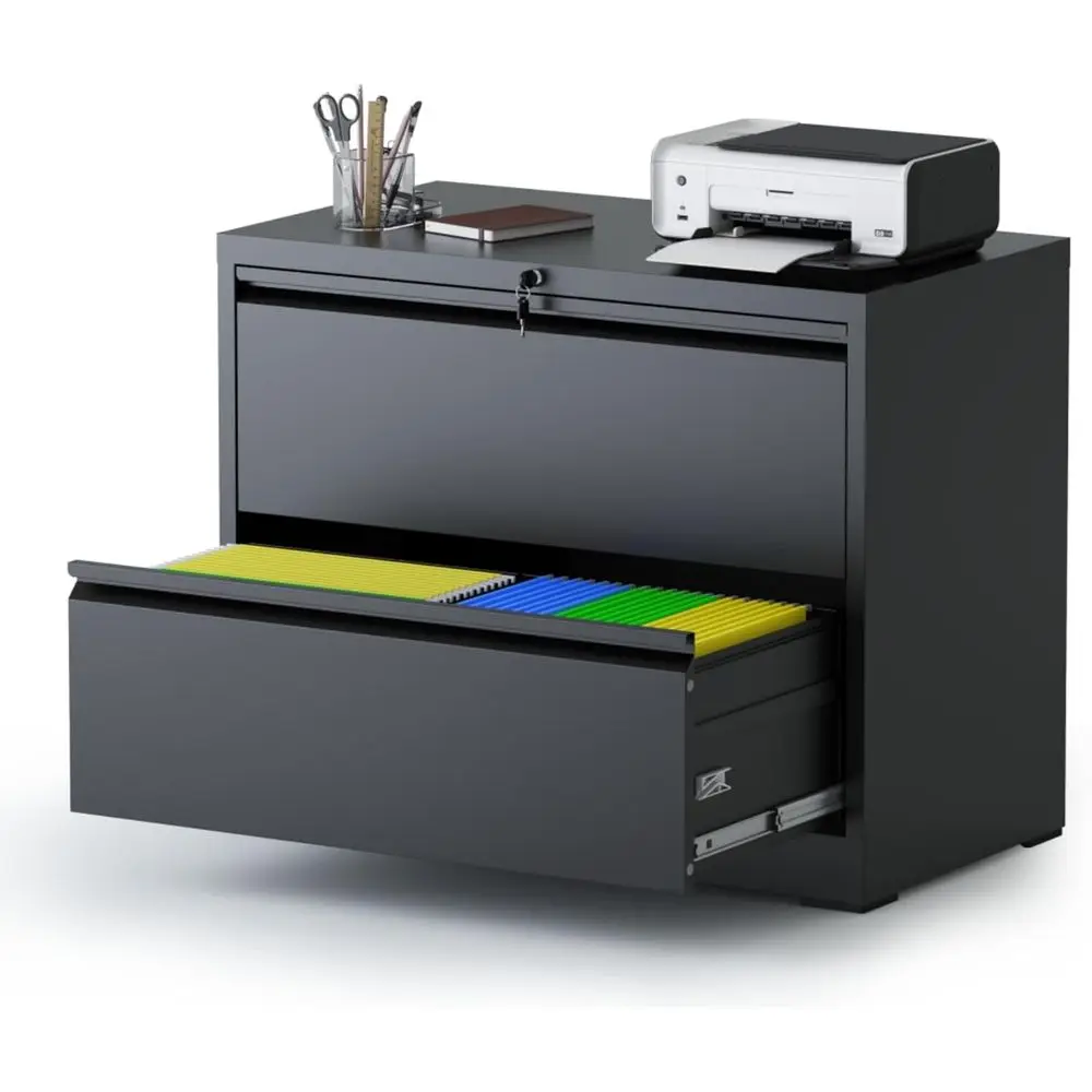Metal Lateral File Cabinet with Lock, Wide Filing Organization Storage, Holds Letter/Legal/A4 Files, Assembly Required, Black
Metal Lateral File Cabinet with Lock, Wide Filing Organization Storage, Holds Letter/Legal/A4 Files, Assembly Required, Black