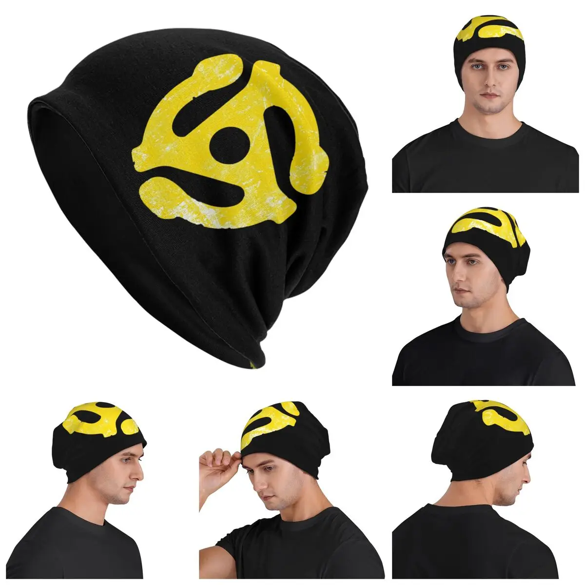 45 RPM Record Adapter Tee Warm Knitted Cap Hip Hop Bonnet Hat Autumn Winter Outdoor Beanies Hats for Men Women Adult
45 RPM Record Adapter Tee Warm Knitted Cap Hip Hop Bonnet Hat Autumn Winter Outdoor Beanies Hats for Men Women Adult