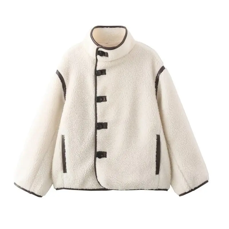 Женская свободная куртка из овечьего меха Street Faion с воротником-стойкой Thiened, зимняя верхняя одежда B88789, пальто из полиэфирного волокна
Женская свободная куртка из овечьего меха Street Faion с воротником-стойкой Thiened, зимняя верхняя одежда B88789, пальто из полиэфирного волокна