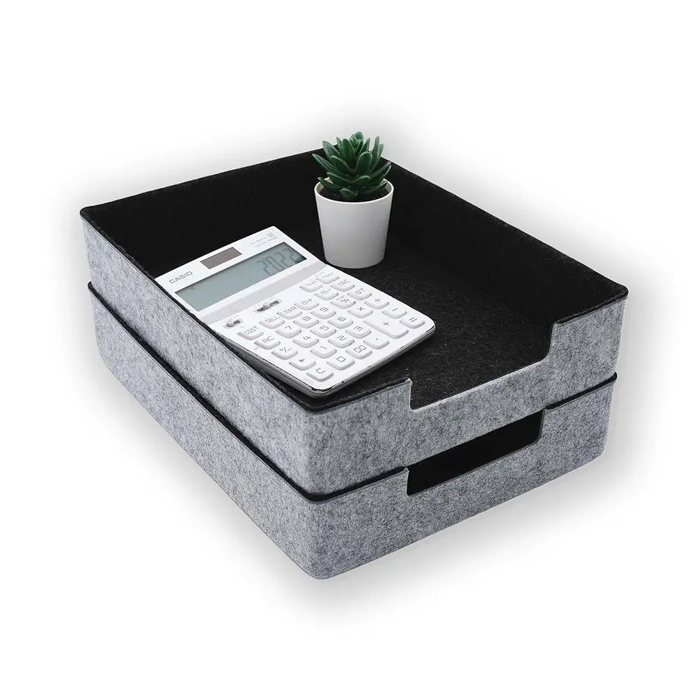 Felt Desk Drawer Organizer Trays, 2-Piece Stackable File Organizer for Documents, Papers, Magazines, Home & Office Sto
Felt Desk Drawer Organizer Trays, 2-Piece Stackable File Organizer for Documents, Papers, Magazines, Home & Office Sto