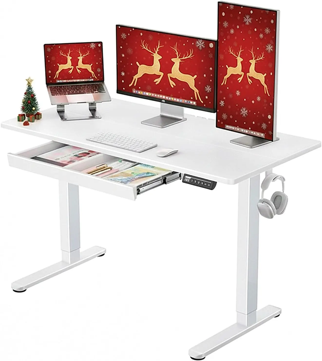 Electric Standing Desk Height Adjustable Desk Splice Board Home Office Table Drawers 48x24 4 Preset White
Electric Standing Desk Height Adjustable Desk Splice Board Home Office Table Drawers 48x24 4 Preset White