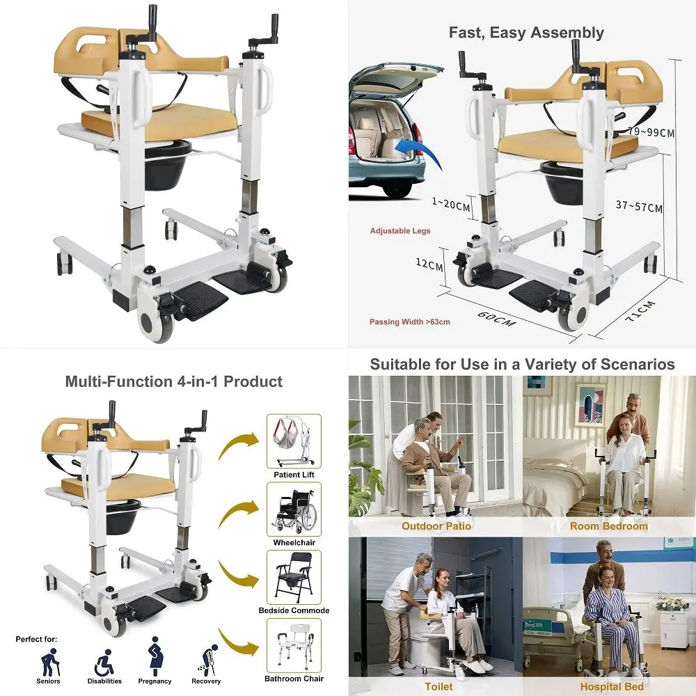 Lift Transfer Chair for Home, 4 in 1 Portable Transfer Chair for Senior Adults, Bed to Toilet Transfer Lift, Ships from USA Wei
Lift Transfer Chair for Home, 4 in 1 Portable Transfer Chair for Senior Adults, Bed to Toilet Transfer Lift, Ships from USA Wei