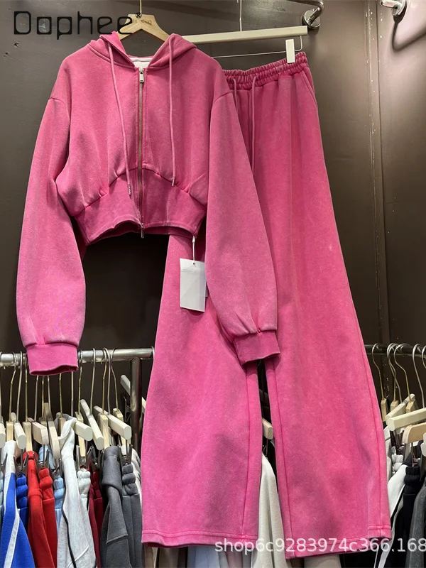 European American Style Women's Clothing Autumn New High-waisted Short Hoodie Coat and Elastic Waist Trousers Two-piece Sets
European American Style Women's Clothing Autumn New High-waisted Short Hoodie Coat and Elastic Waist Trousers Two-piece Sets