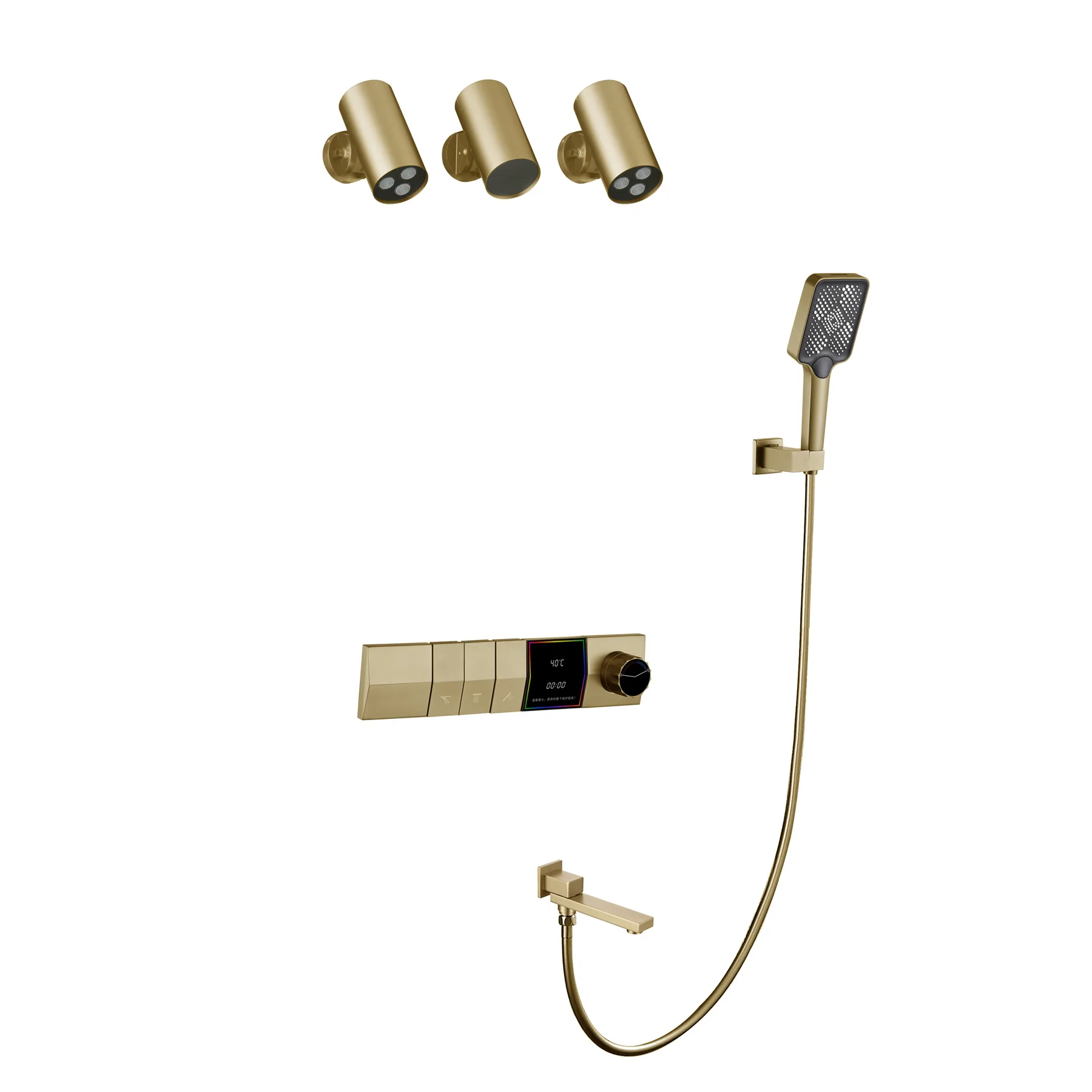 White concealed wall type thermostatic shower set bathroom gun gray pressurized shower
White concealed wall type thermostatic shower set bathroom gun gray pressurized shower