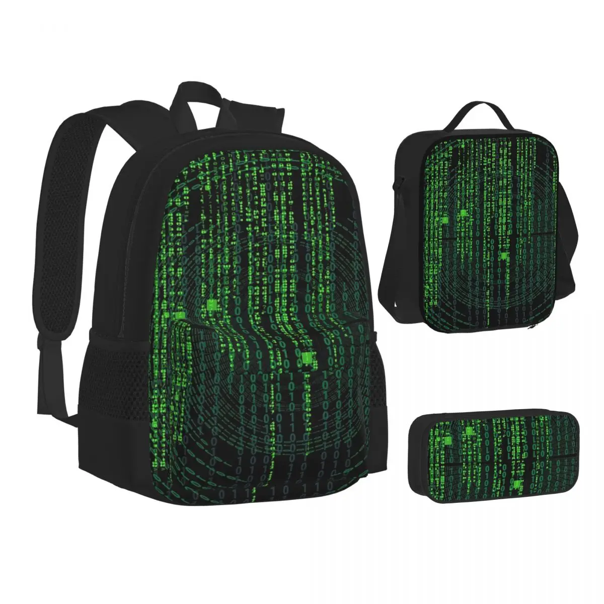 Matrix Original Green Design Backpacks Students Bookbag School Bags Children Rucksack Lunch Bag Pen Bag Three-Piece Set
Matrix Original Green Design Backpacks Students Bookbag School Bags Children Rucksack Lunch Bag Pen Bag Three-Piece Set