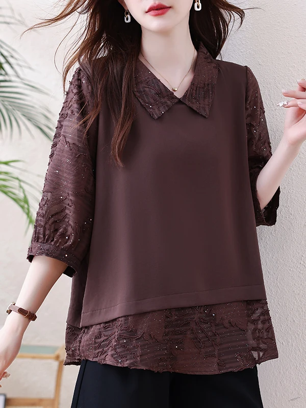 Fashionable Ice Silk Short Sleeve Shirt Women's Loose Slimming Casual Style Summer Top Age-Defying Trendy Small Shirt
Fashionable Ice Silk Short Sleeve Shirt Women's Loose Slimming Casual Style Summer Top Age-Defying Trendy Small Shirt