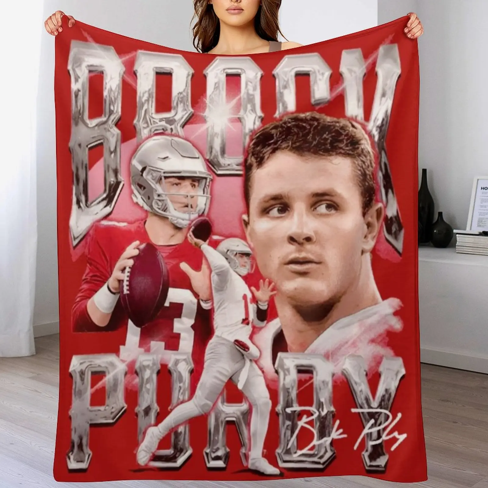 Brock Purdy Throw Blanket Portable Lightweight Blanket for Travel Camping
Brock Purdy Throw Blanket Portable Lightweight Blanket for Travel Camping