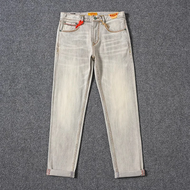 Lightweight 12oz Red Selvedge Denim Jeans for Men Spring/Summer Casual Regular Straight Fit Tapered Gray Washed Pants 5KM
Lightweight 12oz Red Selvedge Denim Jeans for Men Spring/Summer Casual Regular Straight Fit Tapered Gray Washed Pants 5KM