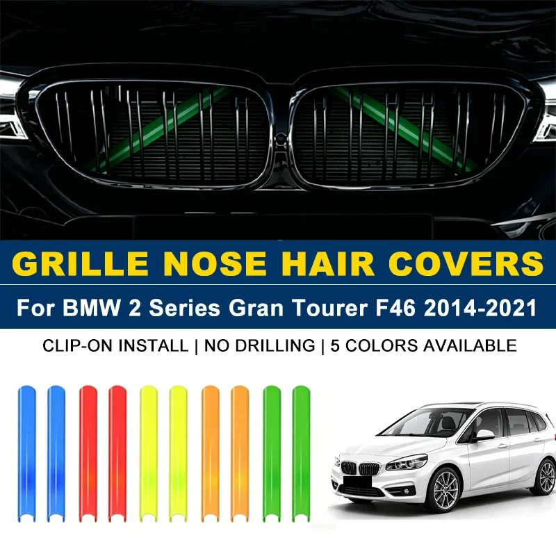 Clip-on Front Kidney Grille Trim Strips 2Pcs, No Drill Colorful Nose Hair Covers For BMW 2 Series Gran Tourer F46 2014-2021 2015
Clip-on Front Kidney Grille Trim Strips 2Pcs, No Drill Colorful Nose Hair Covers For BMW 2 Series Gran Tourer F46 2014-2021 2015