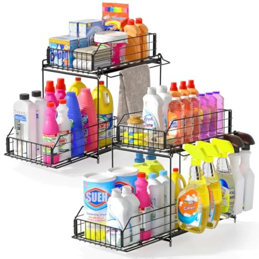 Under Sink Organizers and Storage, 2 Tier Metal Under Sink Storage with Hanging Rail for Kitchen Bathroom Cabinet Organizer, 2
Under Sink Organizers and Storage, 2 Tier Metal Under Sink Storage with Hanging Rail for Kitchen Bathroom Cabinet Organizer, 2