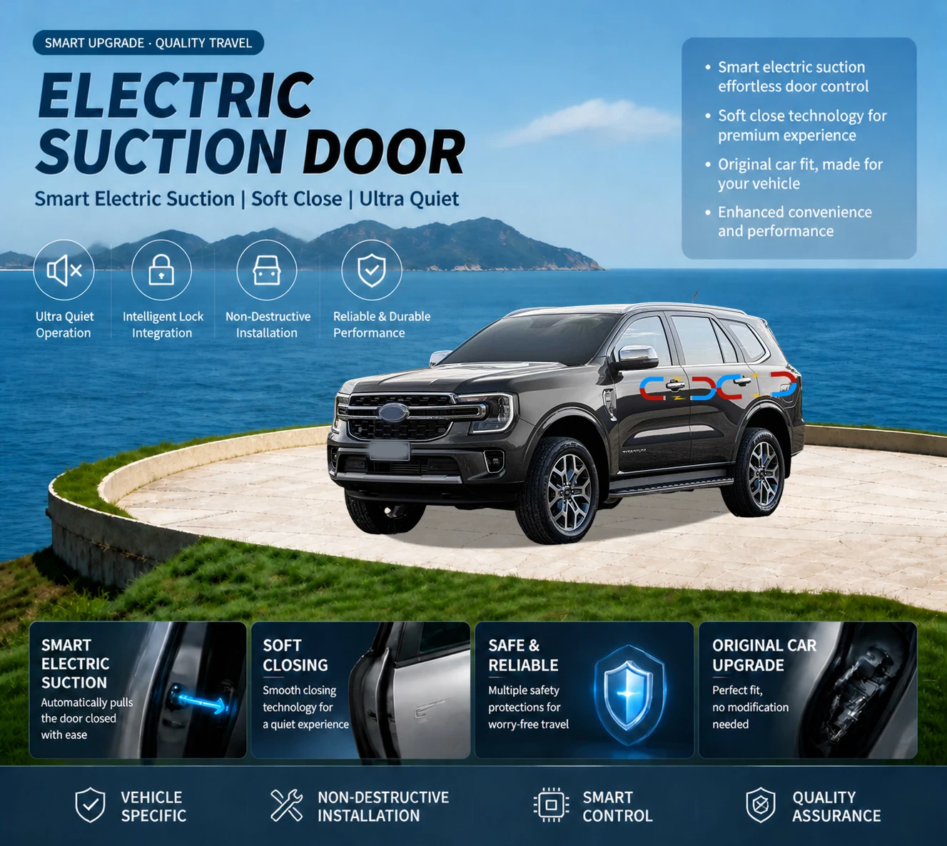 Car Specific Car Modification Auto Suction Soft Close Door Modification Parts & Accessories For Ford Everest U704 UB 2022-2026+
Car Specific Car Modification Auto Suction Soft Close Door Modification Parts & Accessories For Ford Everest U704 UB 2022-2026+