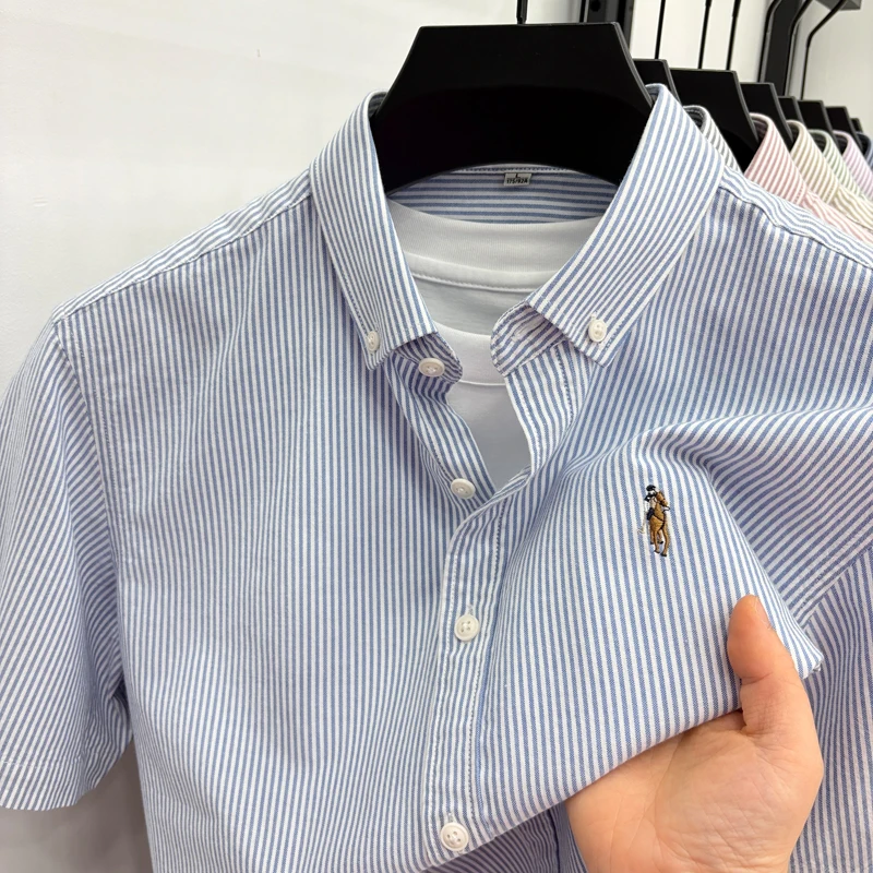 100% cotton high-end short sleeve shirt summer classic striped Paul embroidery top business casual golf fashion men's clothing
100% cotton high-end short sleeve shirt summer classic striped Paul embroidery top business casual golf fashion men's clothing