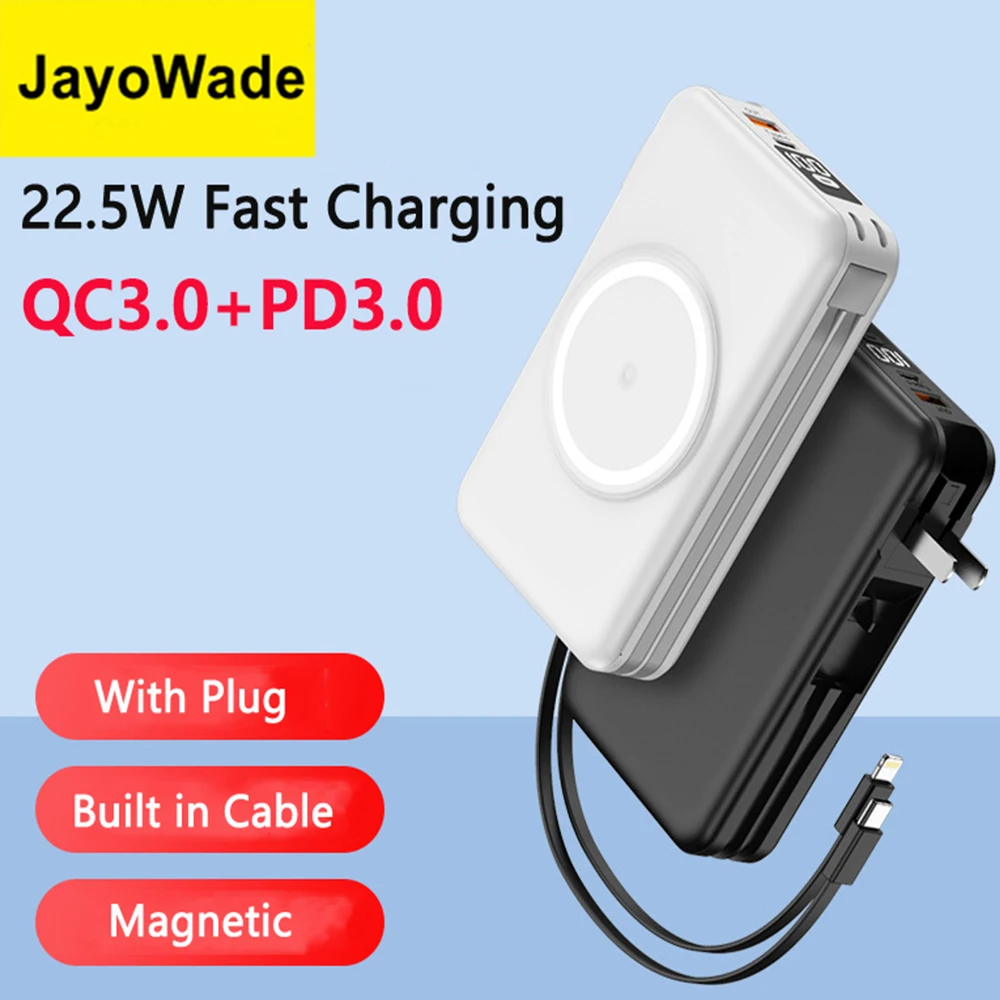 JayoWade 20000 мАч Power Bank Настенное зарядное устройство для путешествий Магнитное беспроводное быстрое зарядное устройство 22,5 Вт для iPhone 16 15 Xiaomi Samsung Powerbank
JayoWade 20000 мАч Power Bank Настенное зарядное устройство для путешествий Магнитное беспроводное быстрое зарядное устройство 22,5 Вт для iPhone 16 15 Xiaomi Samsung Powerbank