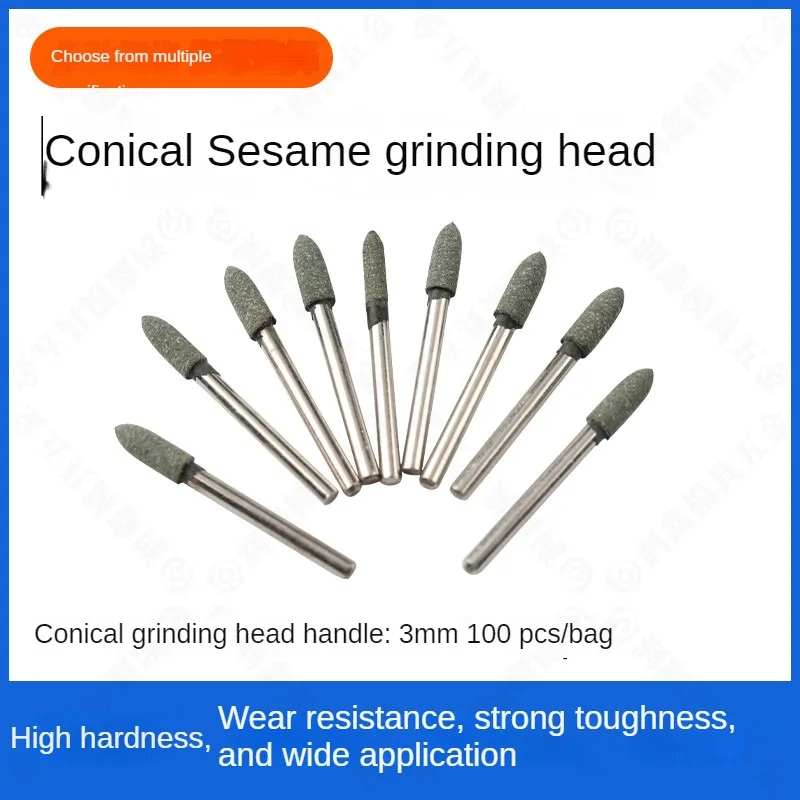 Bullets conical sesame grinding head elasticity sponge rubber electric grinding head metal mold polishing grinding 3 mm handle
Bullets conical sesame grinding head elasticity sponge rubber electric grinding head metal mold polishing grinding 3 mm handle