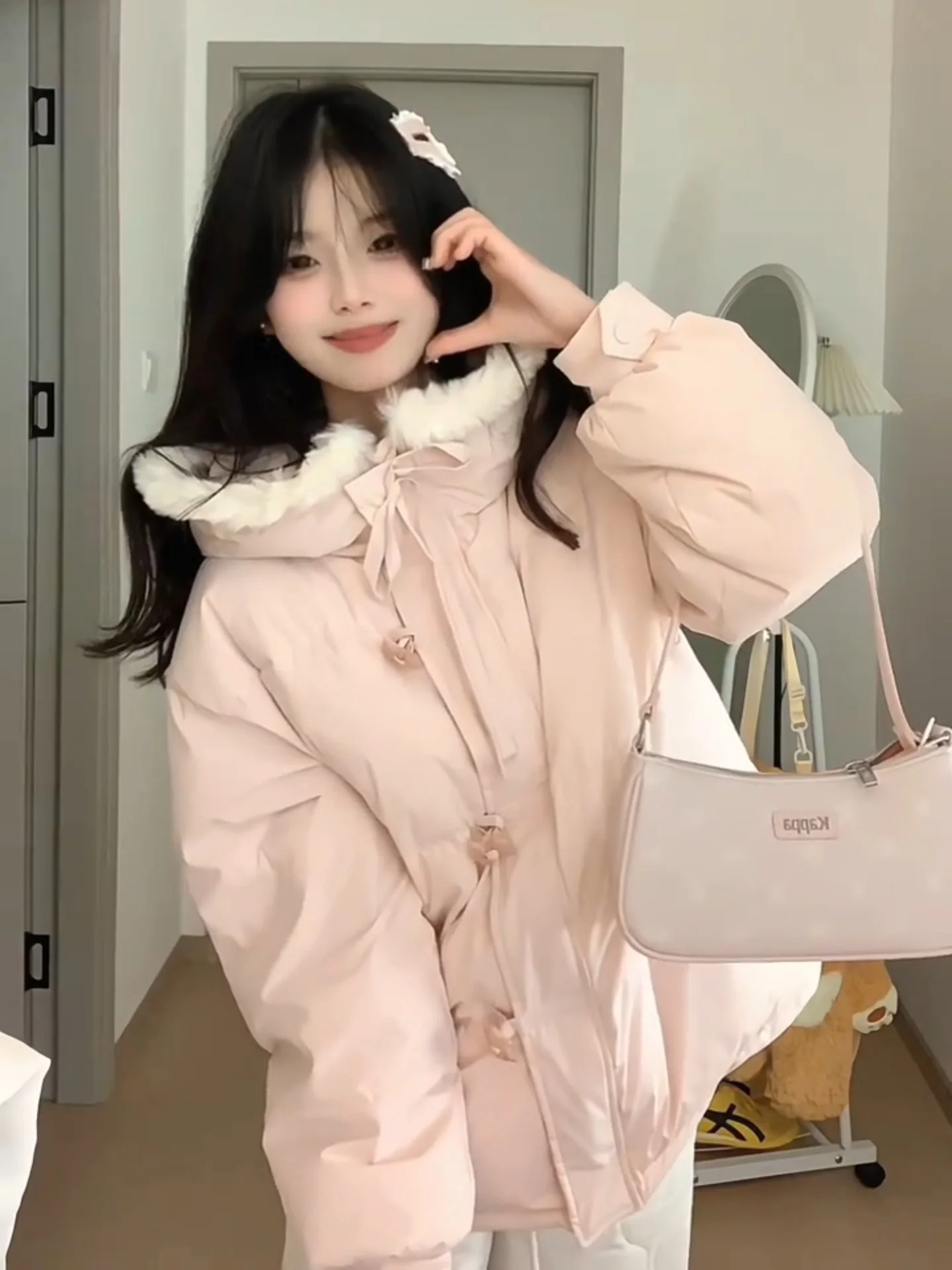 Pink Sweet Style Hooded Fur Trimmed down Jacket Women's Winter New Knot Warm Bread Style Cotton Padded Coat
Pink Sweet Style Hooded Fur Trimmed down Jacket Women's Winter New Knot Warm Bread Style Cotton Padded Coat