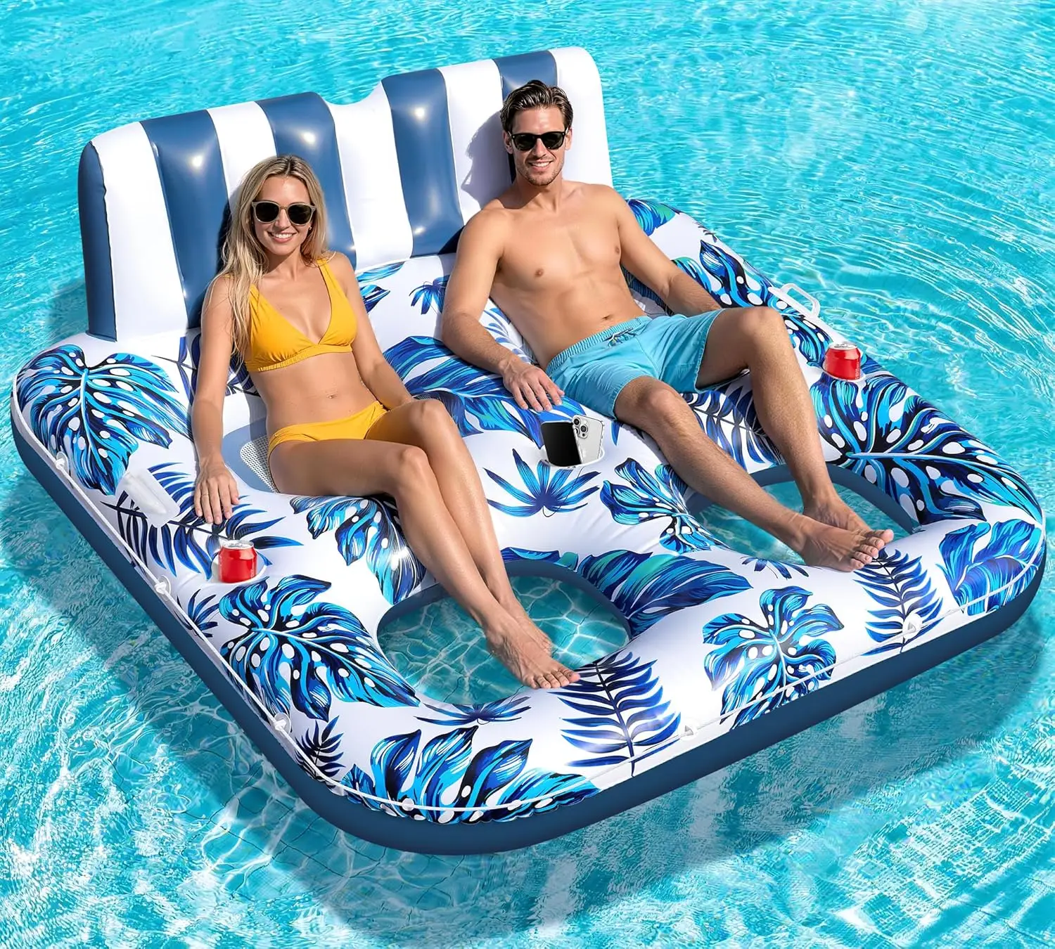 2 Person Inflatable Pool Floats Adult, 66x62 I h Pool Lounger Float with Cup Holders & Backrest, 0.4mm Thickened Pool Float
2 Person Inflatable Pool Floats Adult, 66x62 I h Pool Lounger Float with Cup Holders & Backrest, 0.4mm Thickened Pool Float