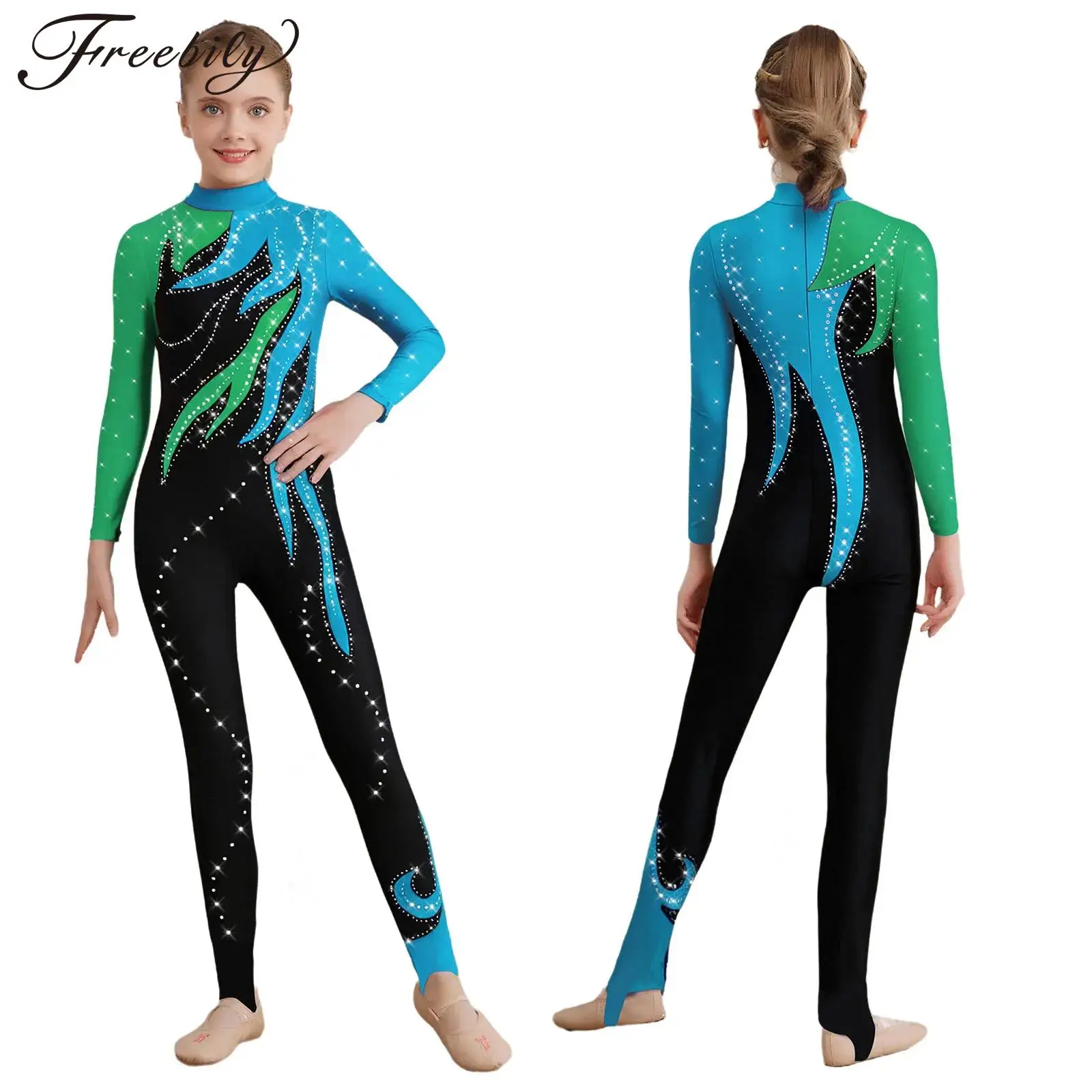 Kids Girls Shiny Rhinestones Gymnastics Acrobatics Performance Costume Long Sleeve Figure Skating Ballet Dance Leotard Unitards
Kids Girls Shiny Rhinestones Gymnastics Acrobatics Performance Costume Long Sleeve Figure Skating Ballet Dance Leotard Unitards