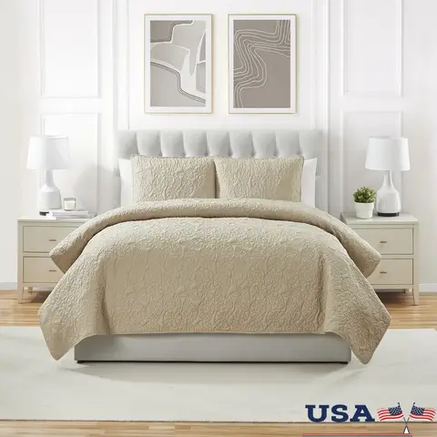 Coastal 3-delige kingsize dekbedset Zacht lichtgewicht schelppatroon Pinsonic getextureerd hypoallergeen microvezel beddengoed Shams