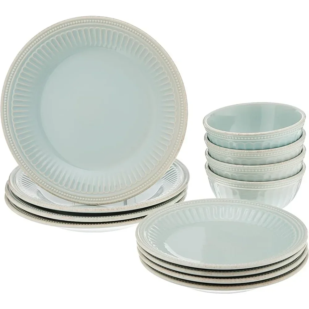 12-Piece Plate & Bowl Set Blue Ceramic Tableware Plates Dinner Sets Cute Kitchen Dining Bar Home Garden
12-Piece Plate & Bowl Set Blue Ceramic Tableware Plates Dinner Sets Cute Kitchen Dining Bar Home Garden
