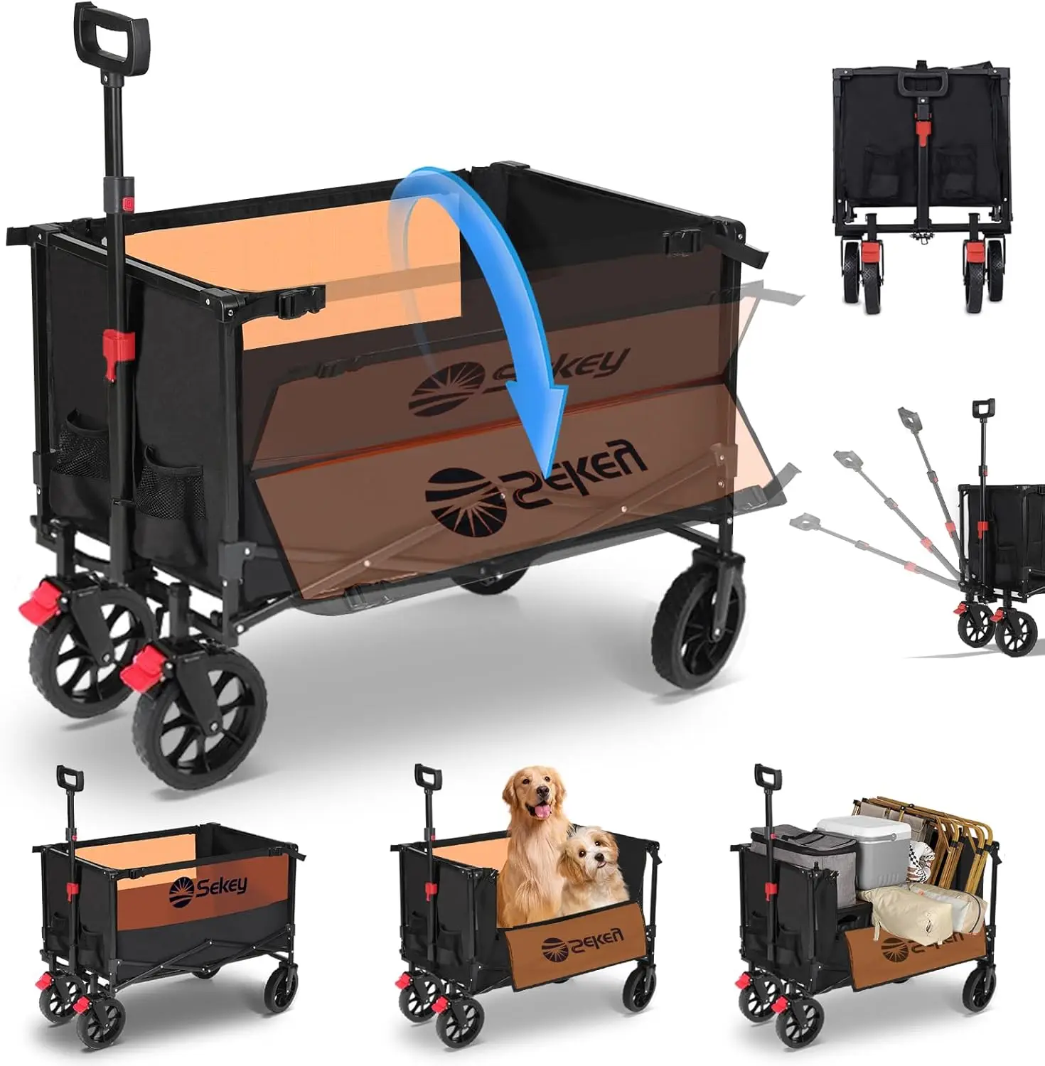 Collapsible Foldable Wagon with 330lbs Weight Capacity Heavy Duty Folding Utility Garden Cart with Big All Terrain Beach Wheels
Collapsible Foldable Wagon with 330lbs Weight Capacity Heavy Duty Folding Utility Garden Cart with Big All Terrain Beach Wheels