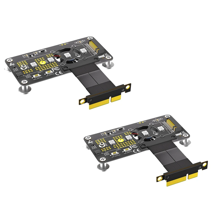 3 In 1 M.2( NGFF) NVME M-Key SSD To PCI-E 4X Extension Cable With Cooling Fan And Automatic Discoloration LED 
3 In 1 M.2( NGFF) NVME M-Key SSD To PCI-E 4X Extension Cable With Cooling Fan And Automatic Discoloration LED
