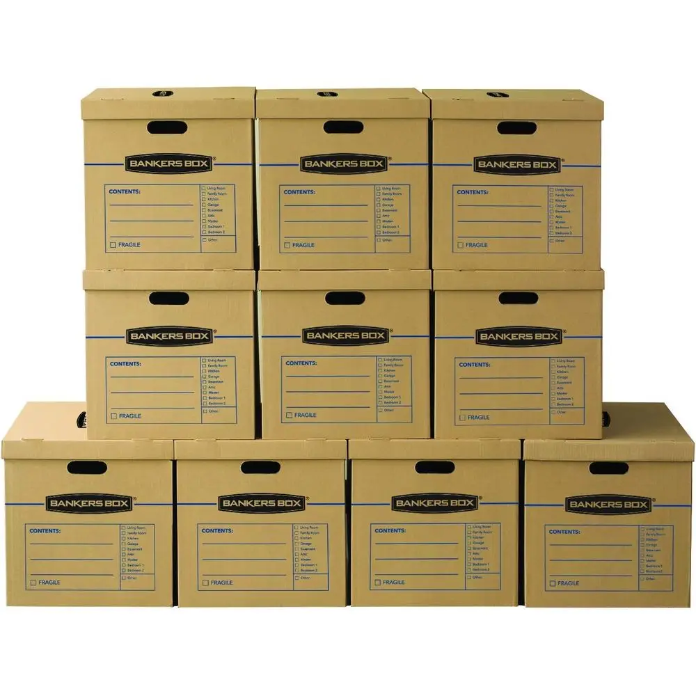 10-Pack Large Moving Boxes with Reinforced Handles, Easy Assembly, 21x17x17 inches
10-Pack Large Moving Boxes with Reinforced Handles, Easy Assembly, 21x17x17 inches
