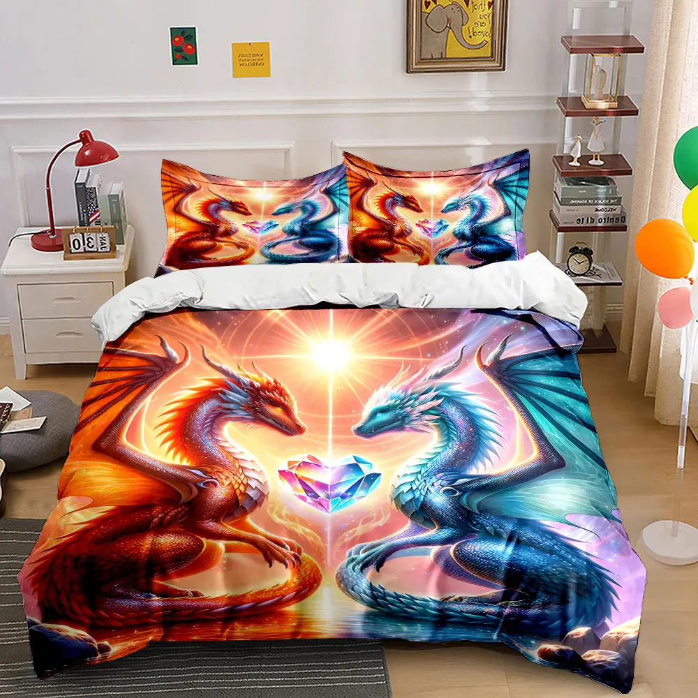 Two Dragons Guarding Crystal Heart Print Bedding Set 1 Duvet Cover 2 Pillowcases for Adult and Children Luxury Gift Full Size
Two Dragons Guarding Crystal Heart Print Bedding Set 1 Duvet Cover 2 Pillowcases for Adult and Children Luxury Gift Full Size