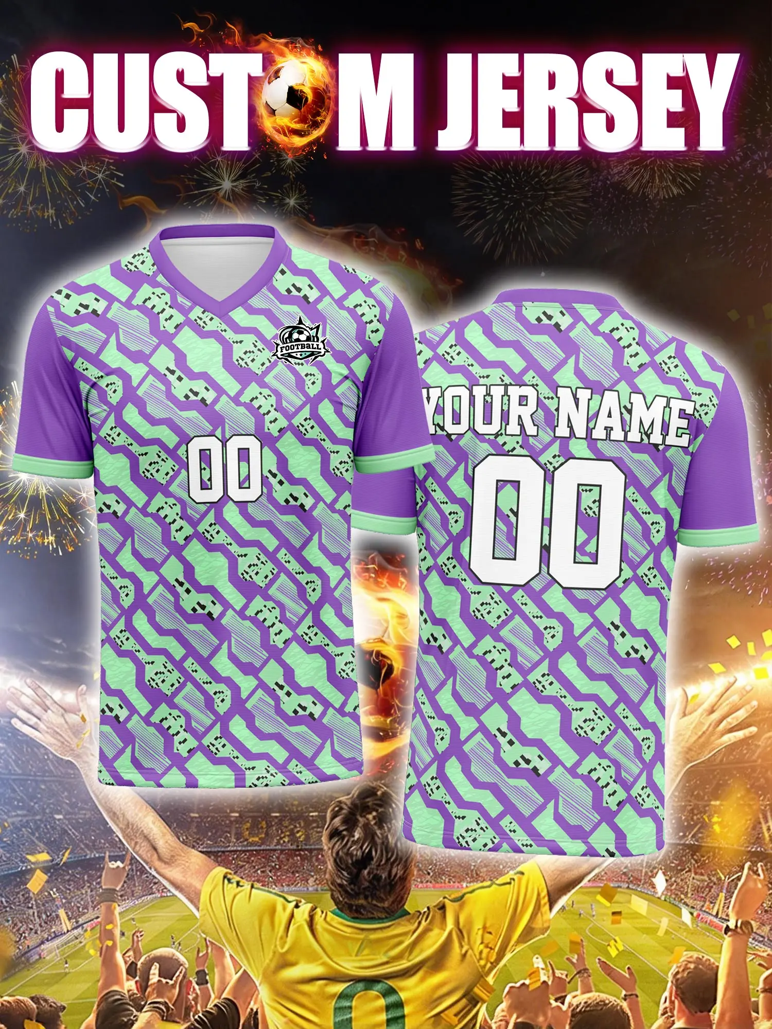 Футболка для футбола с индивидуальным изображением, номером и именем, модный современный дизайн, комплект для команды.
Футболка для футбола с индивидуальным изображением, номером и именем, модный современный дизайн, комплект для команды.