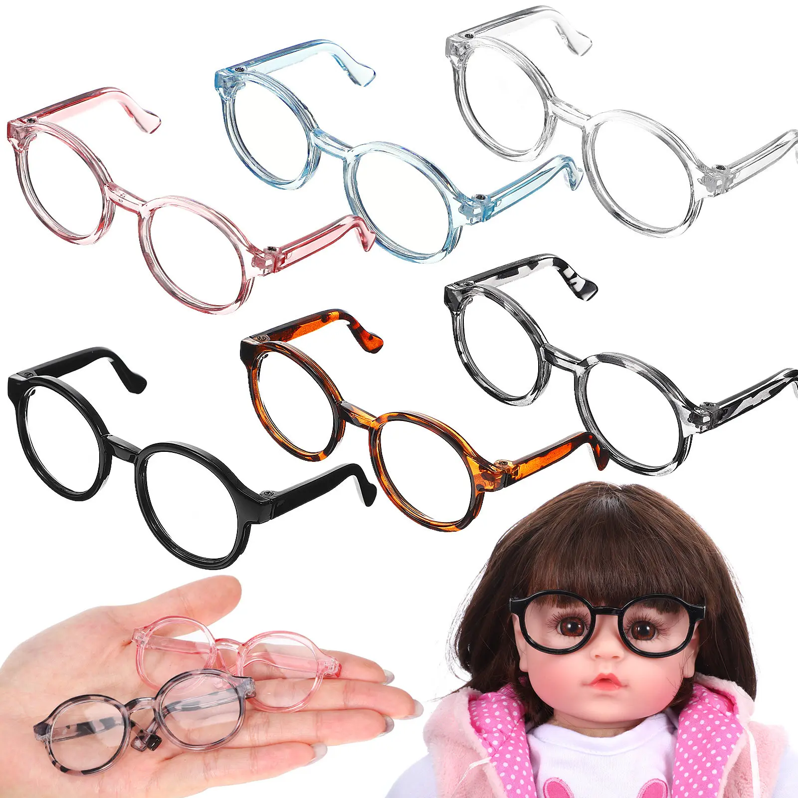 6Pcs Dollhouse Mini Glasses Colorful Lightweight Plastic Miniature Eyeglasses for Cotton Craft Props Round Frame Display
6Pcs Dollhouse Mini Glasses Colorful Lightweight Plastic Miniature Eyeglasses for Cotton Craft Props Round Frame Display
