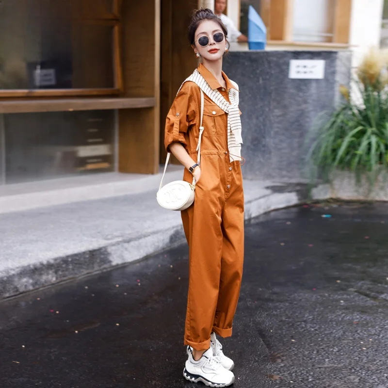 Casual High Waist Workwear Jumpsuit Women's Loose Straight Leg Suit Set Polyester Fiber Pure Color Ladies Casual Pants
Casual High Waist Workwear Jumpsuit Women's Loose Straight Leg Suit Set Polyester Fiber Pure Color Ladies Casual Pants