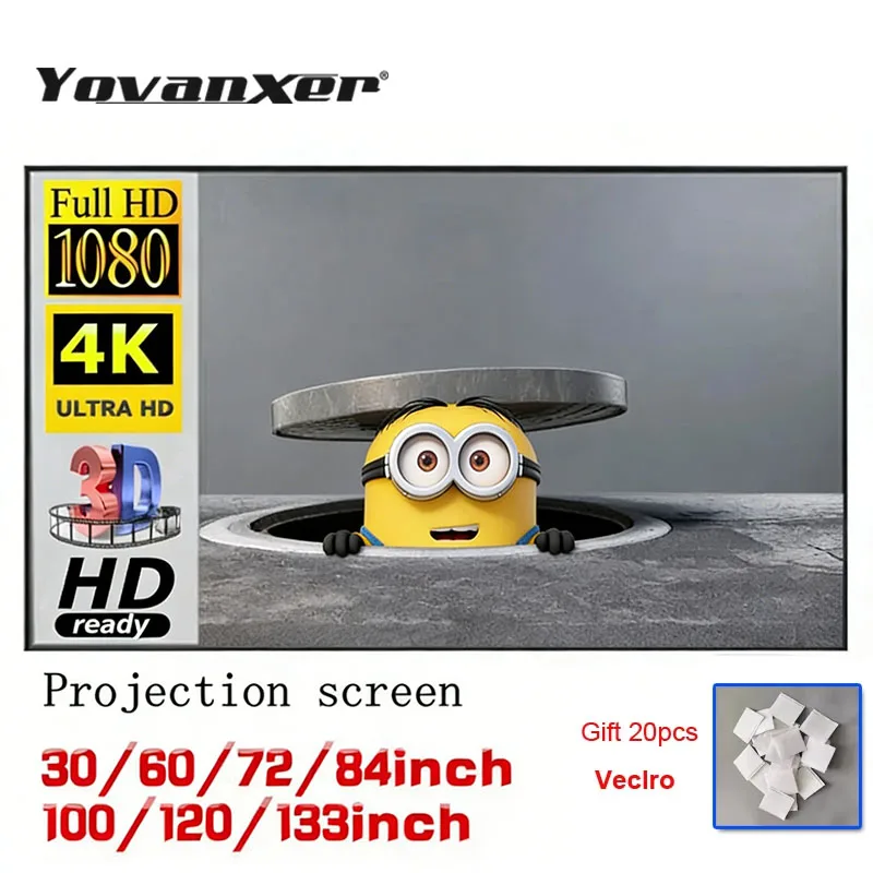 Portable HD Projector Screen Fabric Foldable Reflective Cloth High Brightness Gain 3D 4K Home Theater Outdoor Movie Office Prese
Portable HD Projector Screen Fabric Foldable Reflective Cloth High Brightness Gain 3D 4K Home Theater Outdoor Movie Office Prese