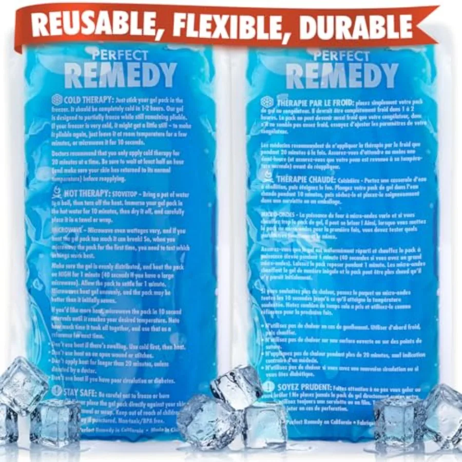 2-Pack Gel Ice Packs for Injuries - Reusable, Soft and Flexible Hot and Cold Compress, Soothing Aid for Sprains, Strains, Soren
2-Pack Gel Ice Packs for Injuries - Reusable, Soft and Flexible Hot and Cold Compress, Soothing Aid for Sprains, Strains, Soren
