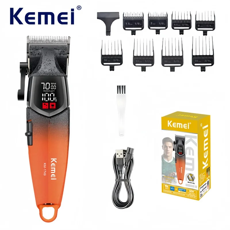 Профессиональная машинка для стрижки волос Kemei KM-1749 Salon — 7500 об/мин, беспроводной мужской триммер для волос с зарядкой через USB
Профессиональная машинка для стрижки волос Kemei KM-1749 Salon — 7500 об/мин, беспроводной мужской триммер для волос с зарядкой через USB