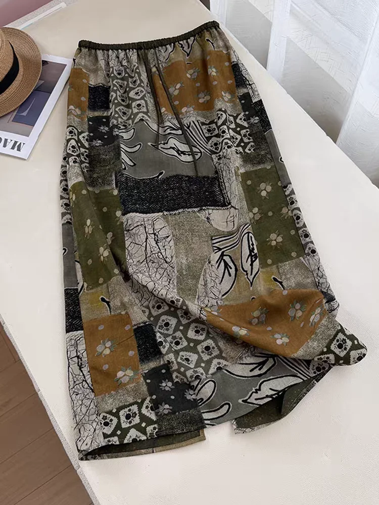 High Waist Linen Silk Half Skirt Women's Print Skirt Slimming Versatile Mid-Length Straight Cut Skirt for Younger Looking
High Waist Linen Silk Half Skirt Women's Print Skirt Slimming Versatile Mid-Length Straight Cut Skirt for Younger Looking