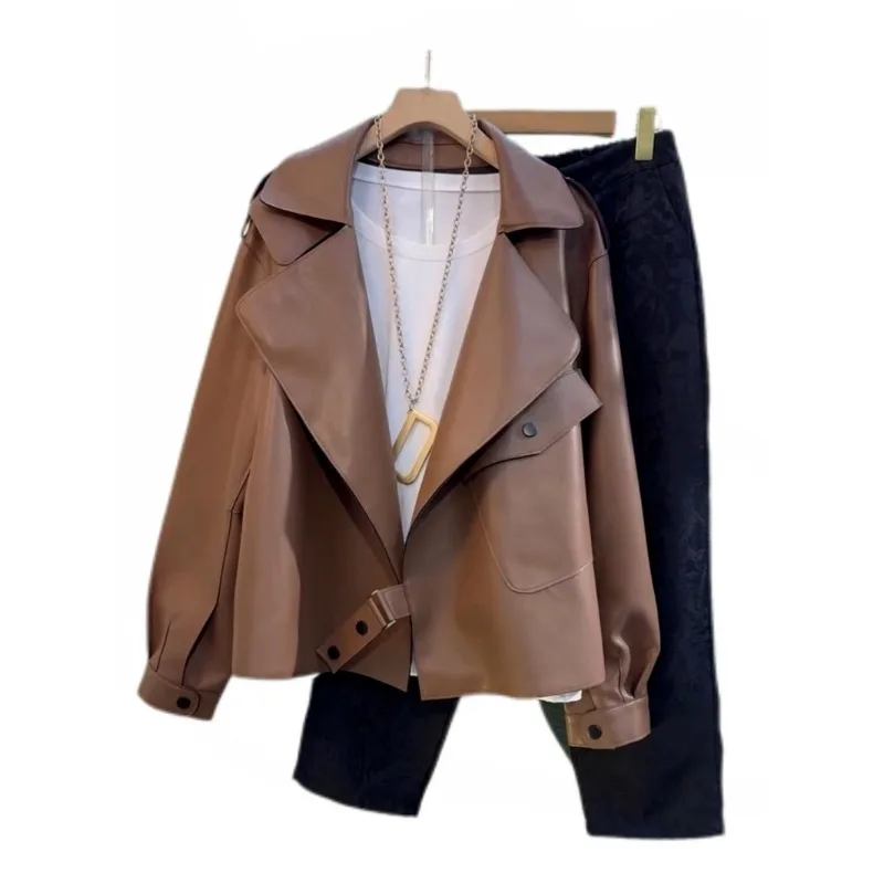 Large Size Women's Clothing 2026 Spring Autumn New Korean Version Coat Women's Pu Leather Jacket Thin Foreign Style Spring Loose
Large Size Women's Clothing 2026 Spring Autumn New Korean Version Coat Women's Pu Leather Jacket Thin Foreign Style Spring Loose